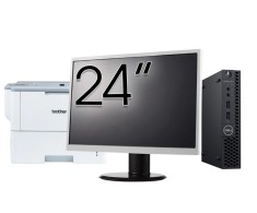 Pachet Calculator Second Hand DELL OptiPlex 3070 Mini, Intel Core i3-9100T 3.10 - 3.70GHz, 8GB DDR4, 256GB SSD + Monitor 24 Inch + Imprimanta Brother