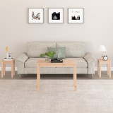 Set 3 Mese Suprapuse Lemn Masiv Pin, Living/Cafea, 80x40x55cm + 30x30x40cm, Multifunctionale, Alb/Gri/Negru