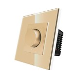 Intrerupator cu variator mecanic Luxion, auriu, cu rama din sticla