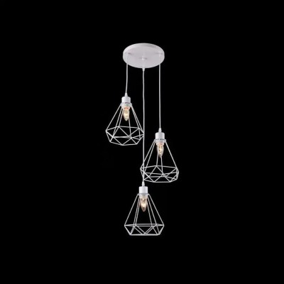 Lustra Forma Diamant, STRUKTUR, 3xE27, Alb, Metal foto