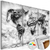 Cumpara ieftin Tablou din plută - World&#039;s Design [Cork Map] 60x40 cm