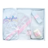 Cumpara ieftin Trusou Botez, 6 Piese cu Text Imprimat &quot;Cu drag de la nasi&quot;, Roz, Unicorn - TB145