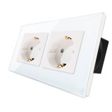 Priza Dubla cu Rama din Sticla LUXION SmartElectro IntelligentHouse