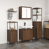 VidaXL Set de mobilier pentru baie din 3 piese &icirc;n stejar maro, lemn prelucrat