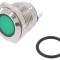 Lampă LED plată verde 24VDC 24VAC &Oslash;16mm alamă