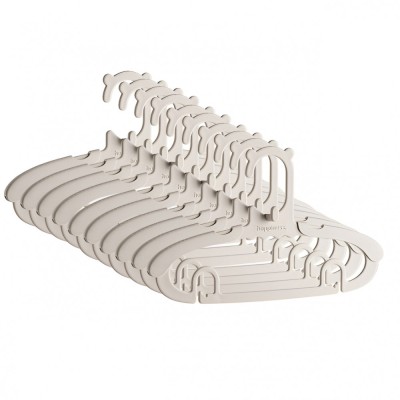 Set 10 Umerase pentru Copii, Flippy, Potrivite pentru Uscarea si Depozitarea Hainelor de Bebelusi, 28x16.7 cm, Crem foto