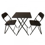 Set Masuta si 2 Scaune Pliabile Metal si MDF Blueberg Z30 JGR