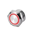 Intrerupator buton LED rosu SW1 OFF-(ON) fara retinere metal 12mm 12-24V