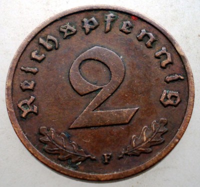 2.809 GERMANIA 2 REICHSPFENNIG 1938 F foto