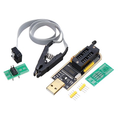 Kit programator de memorie CH341A + adaptor cleste SOIC8 foto