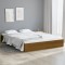 vidaXL Cadru de pat dublu 4FT6, maro miere, 135x190 cm, lemn masiv