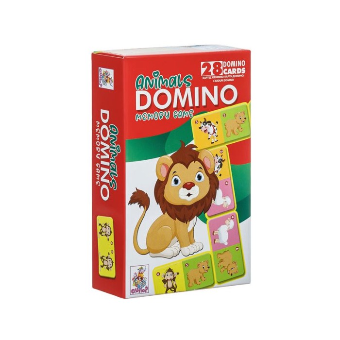 Joc Societate Domino cu animalute, 28 piese, ATU-084555