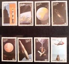 Oman cosmos spatiu racheta, satelit, spatiu serie 8v. Nestampilat