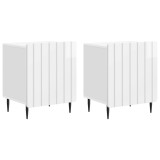 vidaXL Dulap de noapte 2 pcs Alb foarte lucios 43 x 34,5 x 52 cm 894344