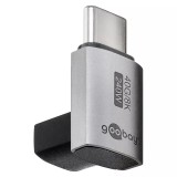 Adaptor USB-C3.1 mama - USB-C tata vertical la 90 scurt Thunderbolt 3 /4 Goobay 74444
