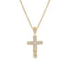 Lant cu pandantiv MBrands in forma de cruce, 8.5 x 4.5 cm, decorata cu cristale din zirconiu, argintiu Auriu