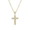 Lant cu pandantiv MBrands in forma de cruce, 8.5 x 4.5 cm, decorata cu cristale din zirconiu, argintiu Auriu