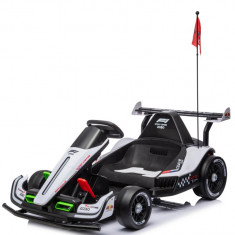 Masinuta - Kart electric pentru copii 3-11 ani, Racing F1 500W 24V, telecomanda, culoare Alb