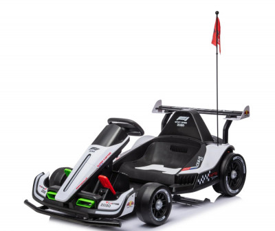 Kart electric pentru copii 3-11 ani, Racing F1, 500W, 24V, telecomanda, cu functie de drift, alb foto