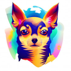 Sticker decorativ Caine Chihuahua, Multicolor, 65 cm, 7732ST