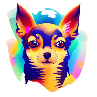 Sticker decorativ Caine Chihuahua, Multicolor, 65 cm, 7732ST foto