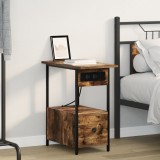 vidaXL Dulap de noapte Stejar afumat 60 x 30 x 61 cm Lemn compozit