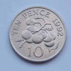 10 PENCE 1992 GUERNSEY-XF