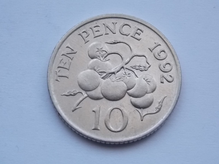 10 PENCE 1992 GUERNSEY-XF