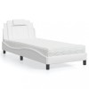VidaXL Pat, Viana, cu saltea, alb, 80x200 cm, piele ecologică 3208755