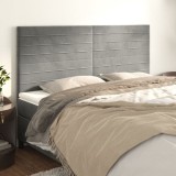 vidaXL Tăblii de pat, 4 buc, gri deschis, 80x5x78/88 cm, catifea