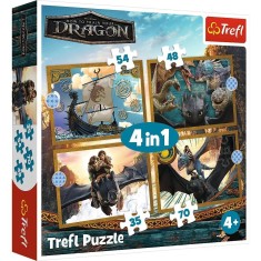 PUZZLE TREFL 4IN1 CUM SA ITI DRESEZI DRAGONUL ZILELE DRAGONULUI