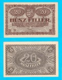 Ungaria (p#43) 20 Filler 1920 aUNC &#039;Banca Poștală&#039; serie: 23