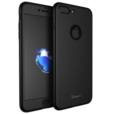 Husa Full Cover 360&deg; (fata + spate + geam sticla) IPAKY pentru Apple iPhone 7 Plus, negru