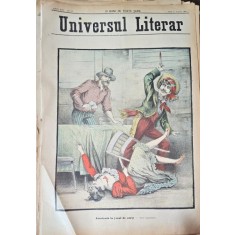 Revista Universul Literar nr.33/1898 pe coperta Asasinata la jocul de carti