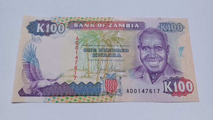 Zambia- 100 kwacha 1991 ND -UNC