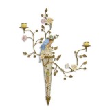 Sfesnic cu papagal din portelan cu bronz NN-70
