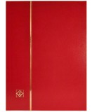 Clasor timbre cu 8 file negre, 16 pagini, seria Basic, coperta rosie