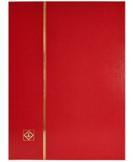 Clasor timbre cu 8 file negre, 16 pagini, seria Basic, coperta rosie foto