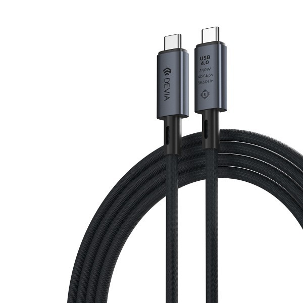 Cablu Date si Incarcare USB-C - USB-C DEVIA EC641, 240W, 1m, Negru