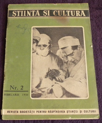 Revista Stiinta si cultura Nr. 2 / 1954, stiinte &amp;amp; tehnica in RPR, proletcultism foto