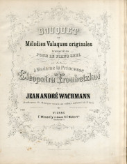 An~1850 Partitura Muzicala Romaneasca Ioan Andrei Wachmann &amp;quot;melodii valahe orig&amp;quot; foto