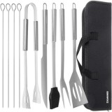 Set 9 Ustensile pentru Gratar cu Husa , Inox, Compact si Practic, Kaminer