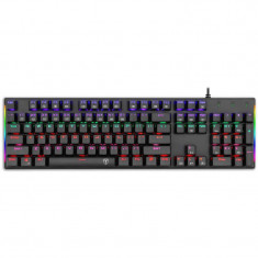Tastatura gaming mecanica T-Dagger Naxos Iluminare Rainbow Black foto