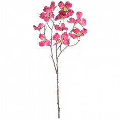 Crenguta artificiala flori cornus roz fucsia 73 cm foto