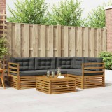 Cumpara ieftin Set de canapele de exterior 5 buc. 4-Locuri Natural si Antracit