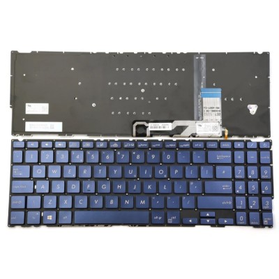 Tastatura Laptop, Asus, ZenBook 15 UX534F, UX534FA, UX534FAC, UX534FT, UX534FTC, iluminata, albastra, layout US foto