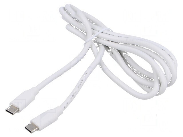 Cablu USB 2.0 USB C 1,5m alb PVC 60W