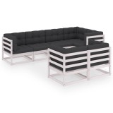 Set mobilier de gradina cu perne, 7 piese, lemn masiv de pin