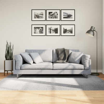 Covor &amp;quot;IZA&amp;quot; aspect scandinav, cu fire scurte, gri, 140x200 cm foto