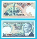 Turcia (p#195) 500 Lirasi 1970 UNC 'Turnul Izmir'; (ROG CITITI DETALIILE!)